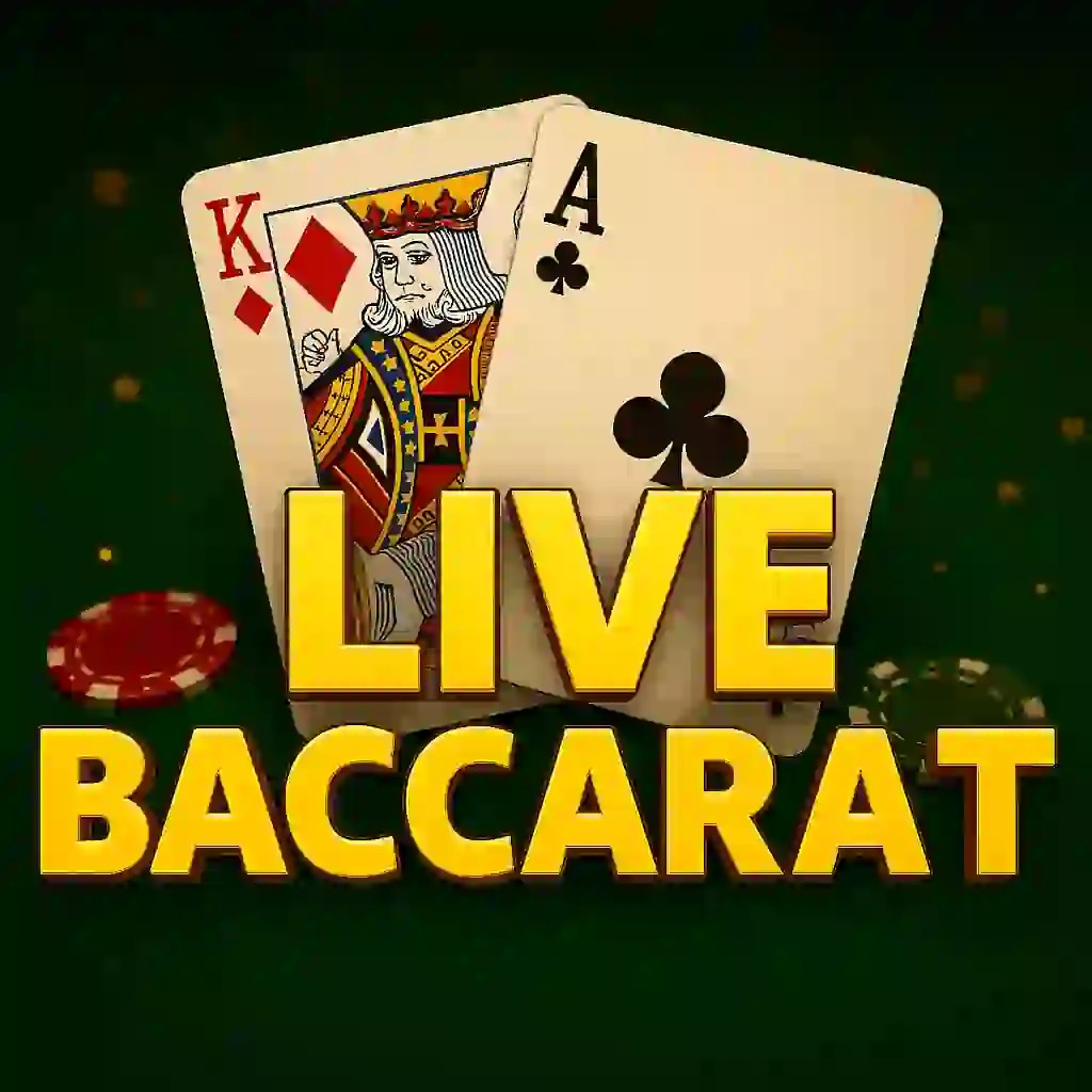 Live Baccarat slot icon by Evolution, available at SlotsGem Casino